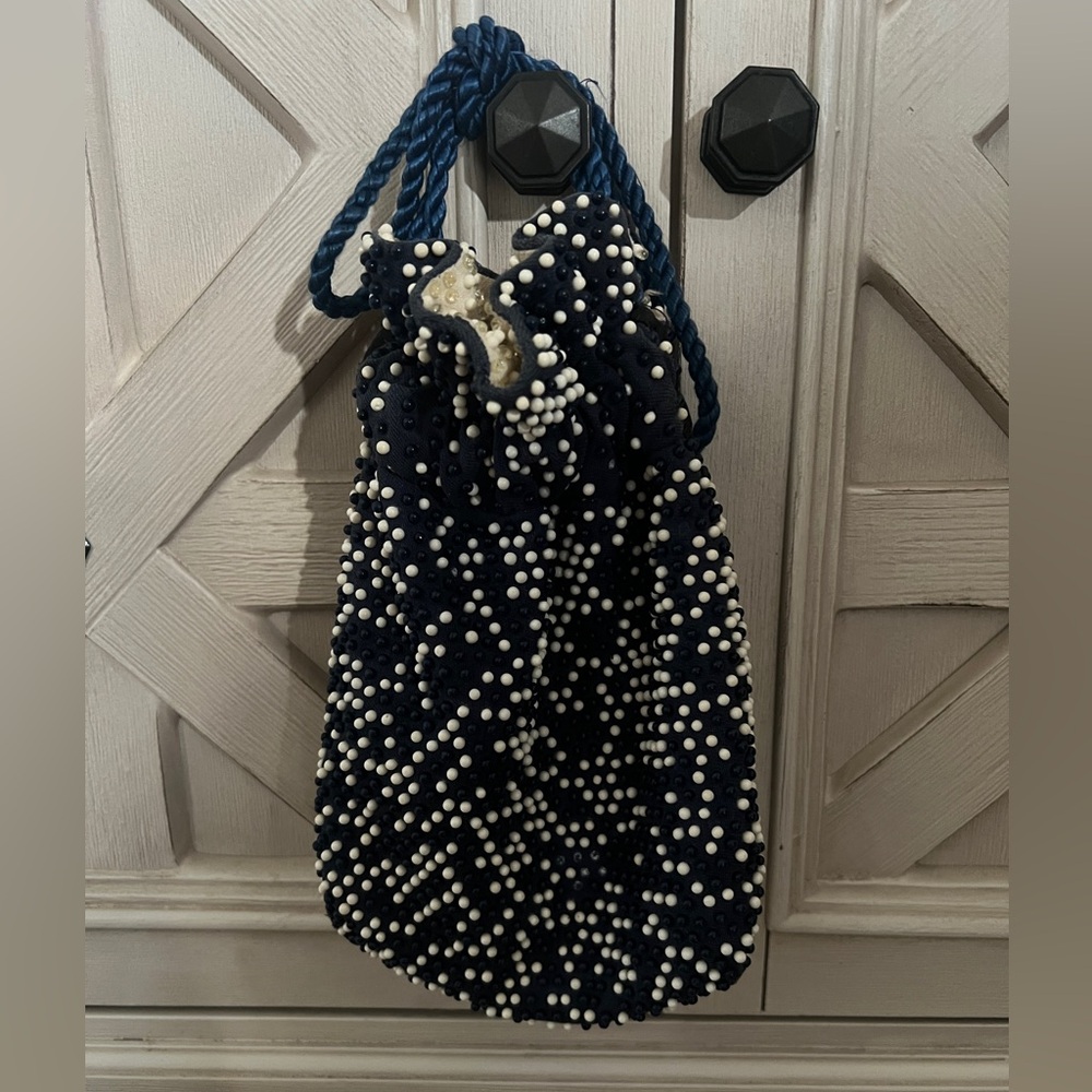 Vintage Beaded Reversible Drawstring Handbag - Picture 5 of 14